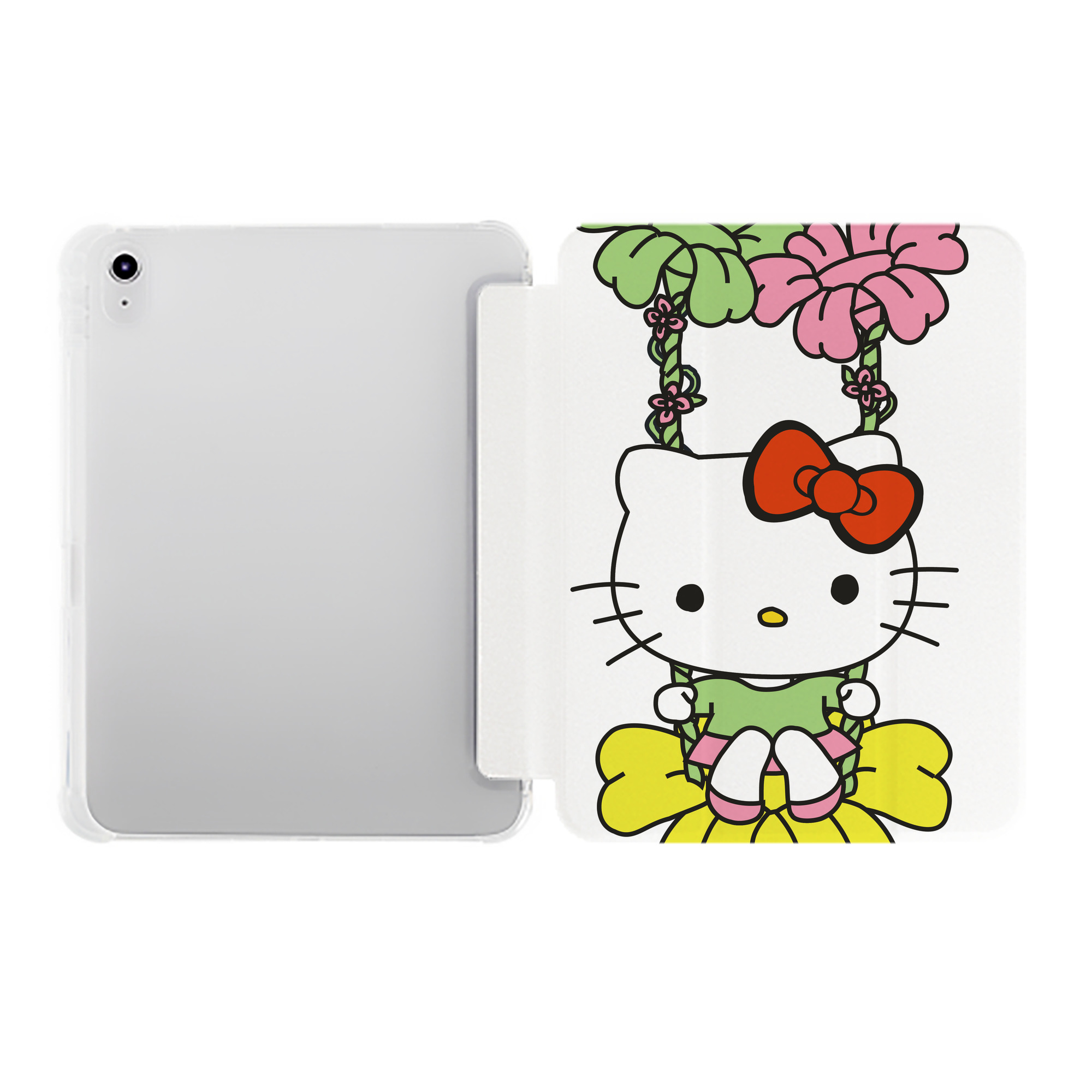 （画像用） Hello Kitty ハローキティ IPad ケース ペン収納付き 三つ折りスタンド PUレザー×シリコン 対応機種9.5/10.5/10.9インチ